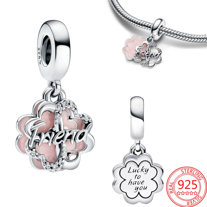 925 Silver Family Tree Flower Charm Pendant
