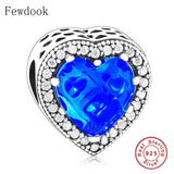 925 Silver Heart Pink Zirconia Stone Bead Bracelet for Women
