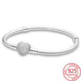 925 Silver Knot Heart T-Bar Bracelet Multi-snake Bangle Wedding