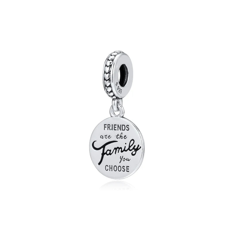 925 Silver Family Dangle Charm for Bracelets DIY Jewelry Making