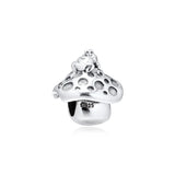 925 Silver Mushroom & Frog Charm for European Charms Bracelets DIY