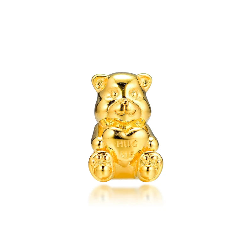 925 Silver Theodore Bear Charm for European Charms Bracelets