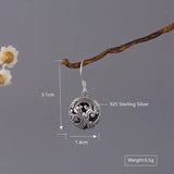 925 Silver Spray Hollow Beaded Drop Earrings Vintage Small Balls EH023