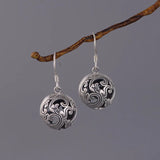 925 Silver Spray Hollow Beaded Drop Earrings Vintage Small Balls EH023