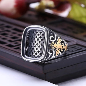925 Sterling Silver Adjustable Ring Blank Base Setting for 14*18mm Cabochons