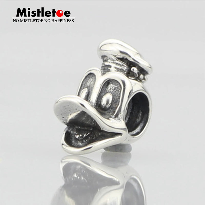 925 Sterling Silver Duck Charm Bead Fit Euro Bracelet