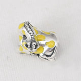 925 Silver Giraffe Yellow Enamel Charm Bead for Bracelets
