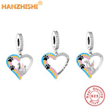 925 Silver Paw Print Heart Charm Bead for Bracelet Necklace