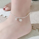925 Silver Smiling Facial Anklet for Women