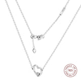925 Silver Heart of Love Necklace for Women S925 Chain Fine Jewelry Gift