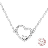 925 Silver Heart of Love Necklace for Women S925 Chain Fine Jewelry Gift