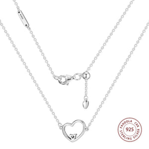 925 Silver Heart of Love Necklace for Women S925 Chain Fine Jewelry Gift