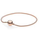 925 Silver Ball Clasp ESSENCE COLLECTION Beaded Snake Chain Bracelet Bangle