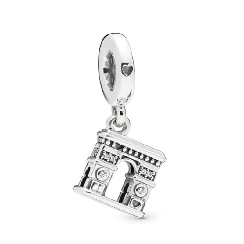 925 Silver Arc de Triomphe Dangle Charm for Bracelet Bangle