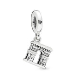 925 Silver Arc de Triomphe Dangle Charm for Bracelet Bangle