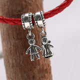 925 Sterling Silver Boy & Girl Bead Charm for Bracelet & Necklace