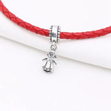 925 Sterling Silver Boy & Girl Bead Charm for Bracelet & Necklace