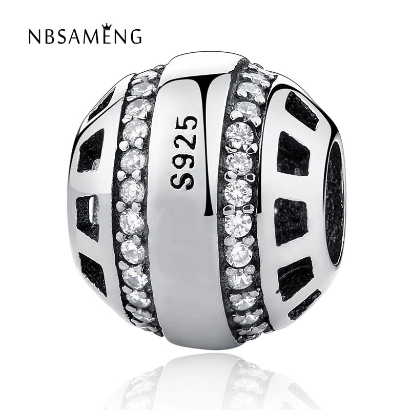 925 Silver Vintage Crystal Bead Charm for Bracelets