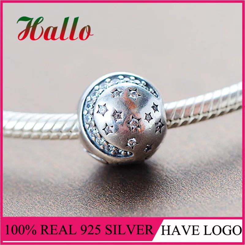 925 Silver Bead Charm Vintage Stone Clip Beads European Style Bracelet Bangle
