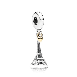 925 Silver Paris Eiffel Tower Charm for Bracelet Bangle