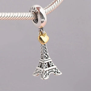 925 Silver Eiffel Tower Pendant Charm for Bracelet