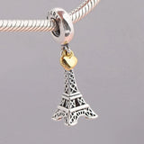 925 Silver Eiffel Tower Pendant Charm for Bracelet