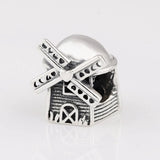 925 Silver Windmill House Charm for Bracelet Bangle
