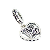 925 Silver 18 Years of Love Heart Charms Beads for Bracelet Making