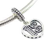 925 Silver 18 Years of Love Heart Charms Beads for Bracelet Making