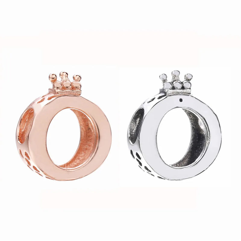 925 Silver Beads 3 Colors Crown Charm for Bracelet DIY Jewelry