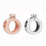 925 Silver Beads 3 Colors Crown Charm for Bracelet DIY Jewelry