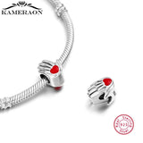 925 Silver Red Love Beads Bracelet DIY Jewelry
