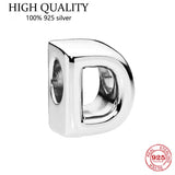 925 Silver Beads English Letter for Bracelet DIY Jewelry