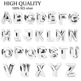 925 Silver Beads English Letter for Bracelet DIY Jewelry
