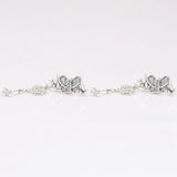 925 Silver Bedazzling Butterflies Drop Earrings Women Gift DIY Jewelry