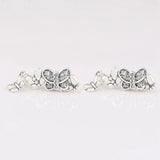 925 Sterling Silver Butterflies Drop Earrings Gift DIY Jewelry