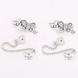 925 Silver Bedazzling Butterflies Drop Earrings Women Gift DIY Jewelry