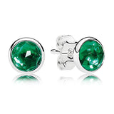 925 Silver Birthday 12 Months Stud Earrings Women Wedding Gift