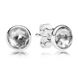 925 Silver Birthday 12 Months Stud Earrings Women Wedding Gift