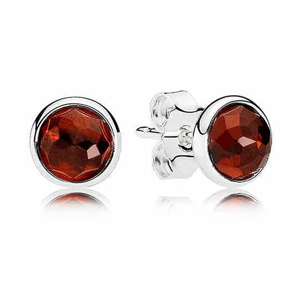 925 Silver Birthday 12 Months Stud Earrings Women Wedding Gift