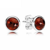 925 Silver Birthday 12 Months Stud Earrings Women Wedding Gift