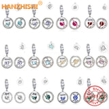 925 Silver Birthstone Constellation Charm Bead DIY Jewelry