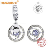 925 Silver Birthstone Constellation Charm Bead DIY Jewelry