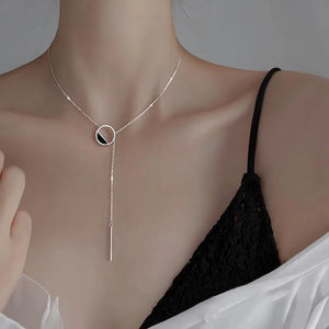 925 Silver Tassel Sweater Chain Women Necklace Fine Jewelry