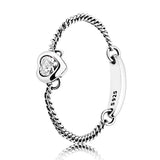 925 Silver Heart Crystal Ring for Women Wedding Party