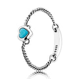 925 Silver Heart Crystal Ring for Women Wedding Party