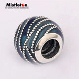 925 Silver Swirls Charm, Enamel Bead for Bracelet