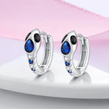 925 Silver Snake Earrings With Zircon - Fine Anniversary Jewelry