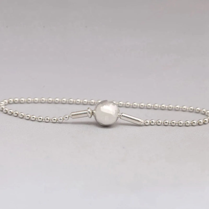 925 Silver Beaded Bracelet Bangle Women Lady Jewelry