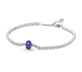 925 Silver Heart Pave Tennis Bracelet for Women